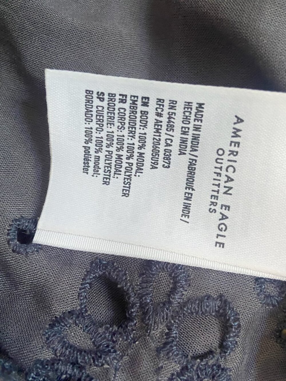 NWT Aerie Gray Embroidered Kimono Duster Cover Up Sz M-L - Picture 5 of 5